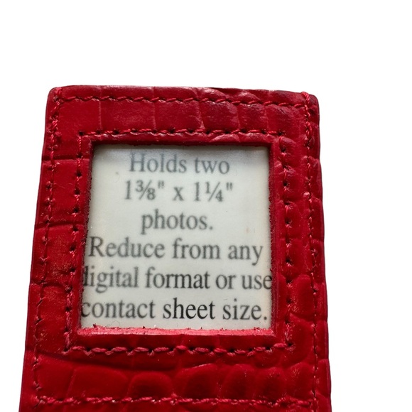 Red leather bookmark with two-sided picture window. GUC - Picture 2 of 2